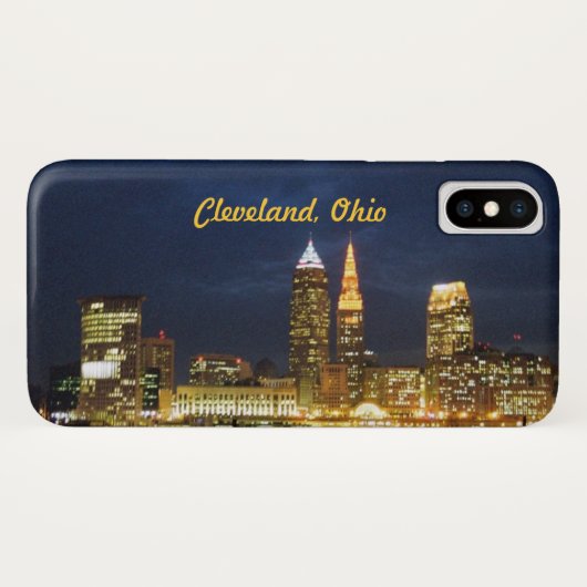 Cleveland, OH Night Lights Vibe iPhone Case (Achterkant (horizontaal))