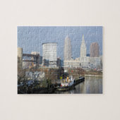 Cleveland OH River Uitzicht (met sleepboot) Puzzle Legpuzzel (Horizontaal)