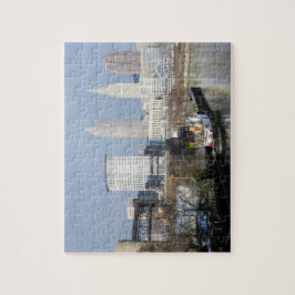 Cleveland OH River Uitzicht (met sleepboot) Puzzle Legpuzzel