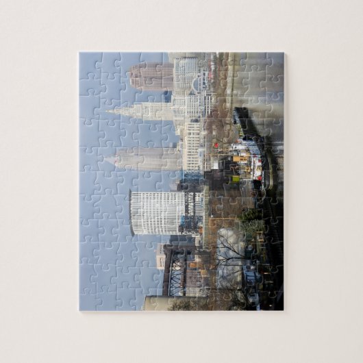 Cleveland OH River Uitzicht (met sleepboot) Puzzle Legpuzzel (Verticaal)
