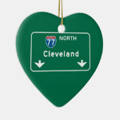 Cleveland, OH Road Sign Keramisch Ornament (Rechts)