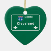 Cleveland, OH Road Sign Keramisch Ornament (Achterkant)