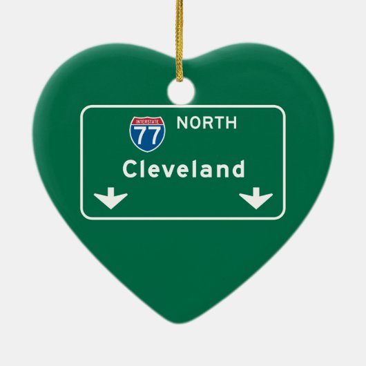Cleveland, OH Road Sign Keramisch Ornament (Achterkant)