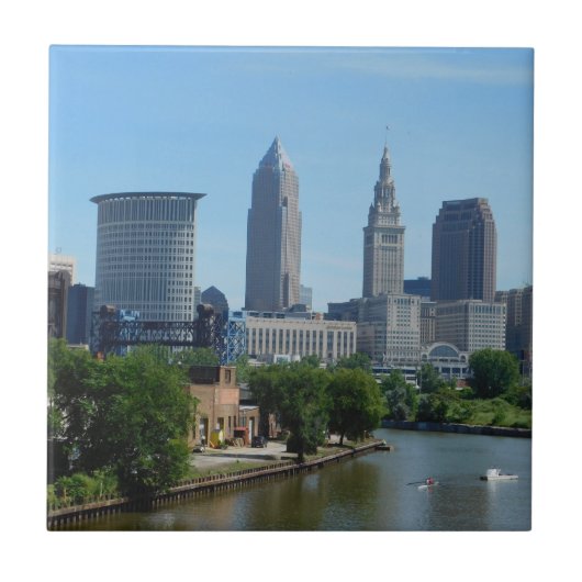 Cleveland, OH Rolling on the River Ceramic Tile Tegeltje (Voorkant)