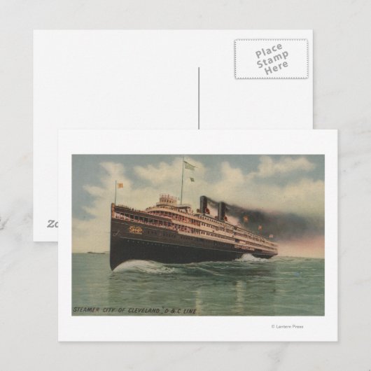 Cleveland, OH - Steamer City of Cleveland Briefkaart (Voorkant / Achterkant)