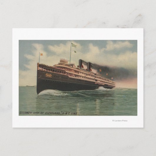 Cleveland, OH - Steamer City of Cleveland Briefkaart (Voorkant)