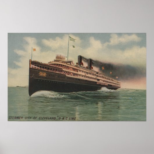 Cleveland, OH - Steamer City of Cleveland Poster (Voorkant)