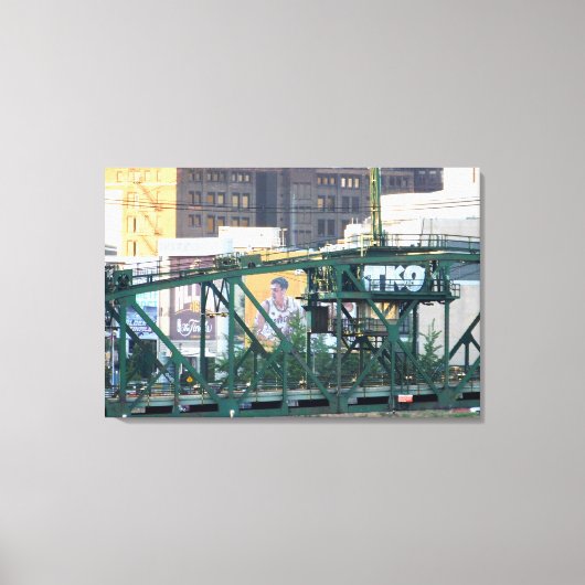 Cleveland OH TKO Cityscape B/W Canvas Print (Voorkant)