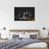 Cleveland OH Uitzicht Paars Canvas Afdruk (Insitu (Slaapkamer))