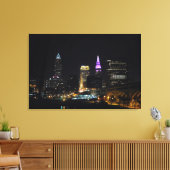 Cleveland OH Uitzicht Paars Canvas Afdruk (Insitu (Woonkamer))