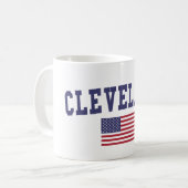 Cleveland OH US Flag Koffiemok (Voorkant links)