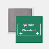 Cleveland, OH verkeersbord Magneet (Voorkant / Achterkant)