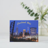 Cleveland, OH West Side Skyline (Curve) Briefkaart (Staand voorkant)