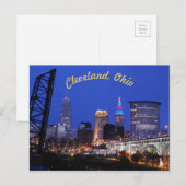 Cleveland, OH West Side Skyline (Curve) Briefkaart (Voorkant / Achterkant)