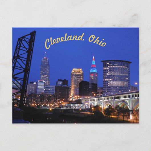 Cleveland, OH West Side Skyline (Curve) Briefkaart (Voorkant)