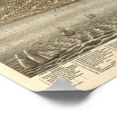 Cleveland Ohio 1877 Antiek Panoramische Kaart Poster (Hoek)