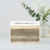Cleveland Ohio 1877 Map Briefkaart (Staand voorkant)
