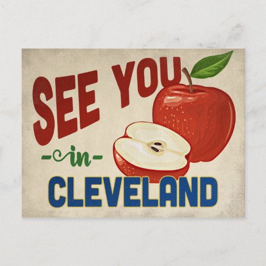 Cleveland Ohio Apple - Vintage Travel Briefkaart (Voorkant)
