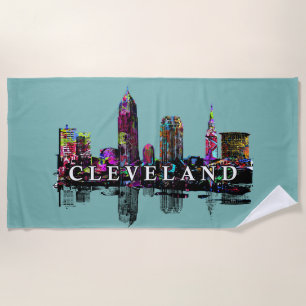 Cleveland, Ohio bedekt met graffiti Strandlaken