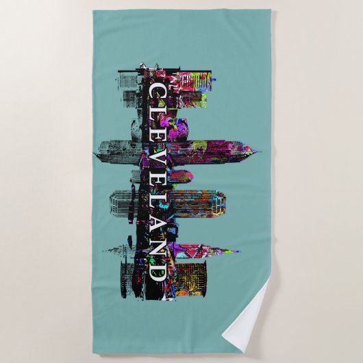 Cleveland, Ohio bedekt met graffiti Strandlaken (Voorkant)