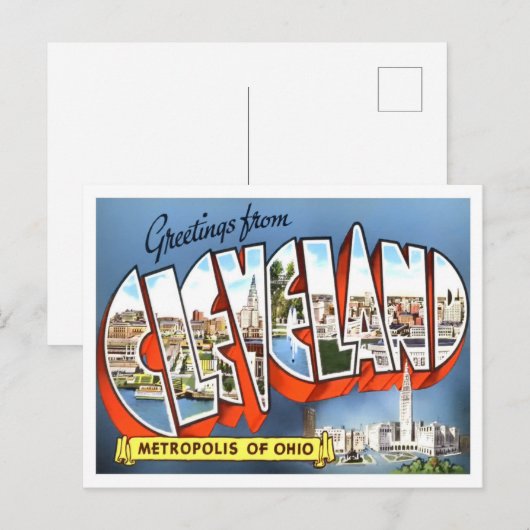 Cleveland, Ohio  Big Letters Briefkaart (Voorkant / Achterkant)