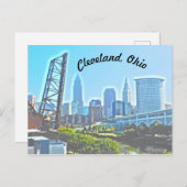 Cleveland, Ohio Blue Riverview Briefkaart (Voorkant / Achterkant)