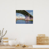Cleveland Ohio Bridge met Skyline Poster (Keuken)