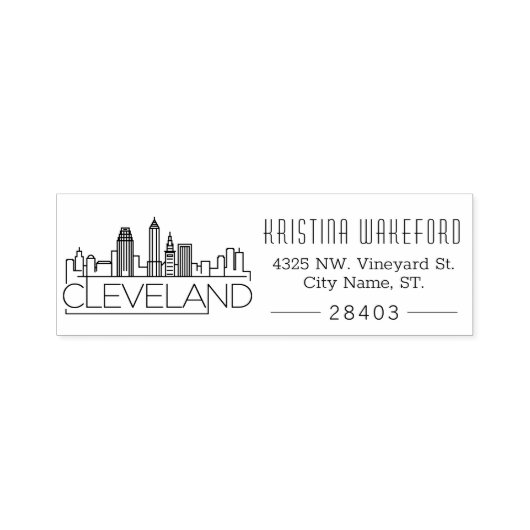 Cleveland, Ohio City | Aangepast adres Zelfinktende Stempel (Design)