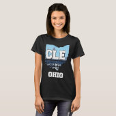 Cleveland Ohio City Skyline T-shirt (Voorkant volledig)