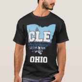 Cleveland Ohio City Skyline T-shirt (Voorkant)