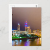 Cleveland Ohio City skyline van het centrum Briefkaart (Voorkant / Achterkant)