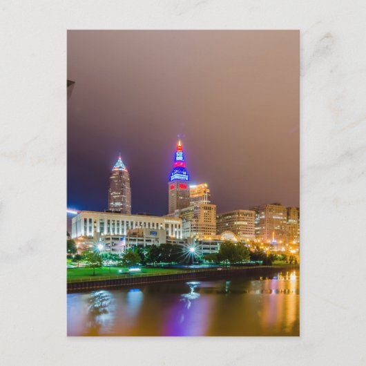 Cleveland Ohio City skyline van het centrum Briefkaart (Voorkant)