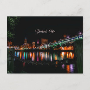 Cleveland, Ohio cityscape, met de vermelding: Briefkaart