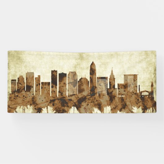 Cleveland Ohio Cityscape Spandoek (Horizontaal)