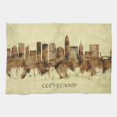 Cleveland Ohio Cityscape Theedoek (Horizontaal)