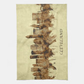 Cleveland Ohio Cityscape Theedoek (Verticaal)