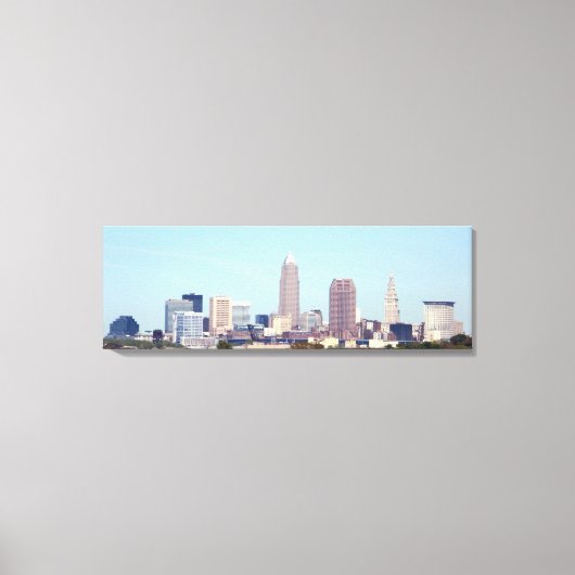 Cleveland Ohio Classic Skyline Canvas Print (Voorkant)