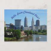 Cleveland Ohio (Curved Text) Skyline Briefkaart (Voorkant)