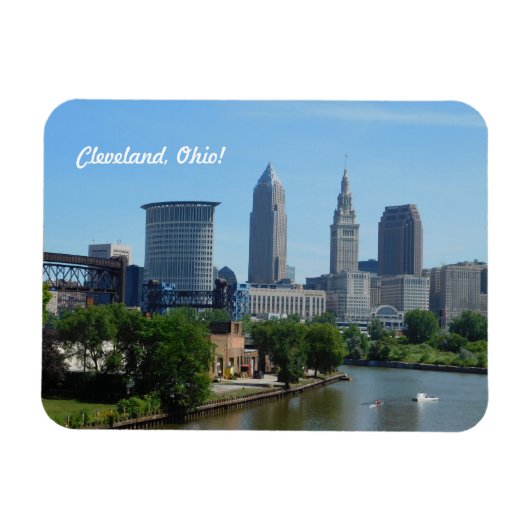 Cleveland, Ohio Downtown River Magnet Magneet (Horizontaal)