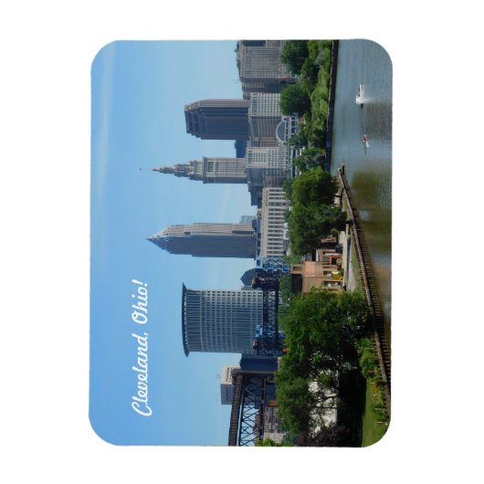Cleveland, Ohio Downtown River Magnet Magneet (Verticaal)