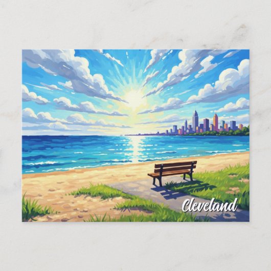 Cleveland Ohio Edgewater Park Reis Briefkaart (Voorkant)