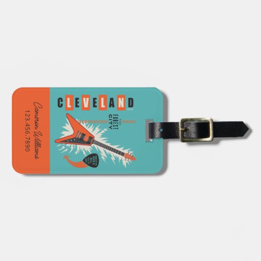Cleveland Ohio | Elektrische gitaar Bagagelabel (Voorkant horizontaal)
