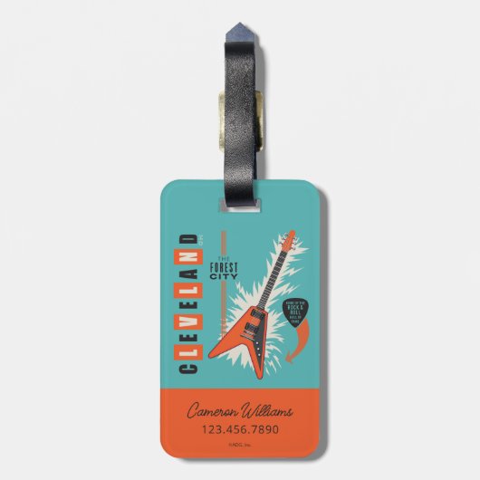 Cleveland Ohio | Elektrische gitaar Bagagelabel (Achterkant verticaal)