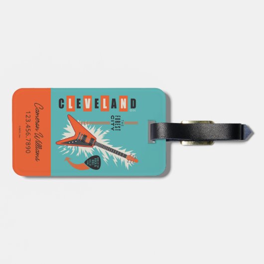 Cleveland Ohio | Elektrische gitaar Bagagelabel (Achterkant horizontaal)