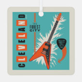 Cleveland Ohio | Elektrische gitaar Metalen Ornament (Achterkant)