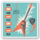 Cleveland Ohio | Elektrische gitaar Sticker (Voorkant)