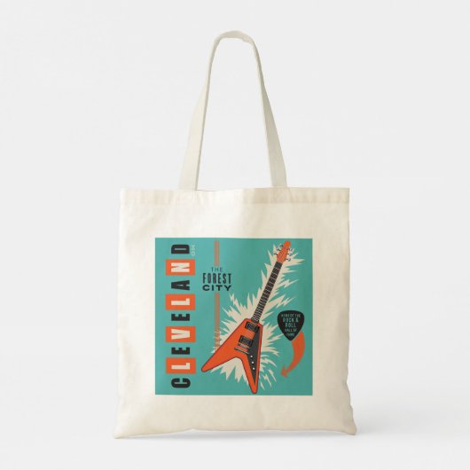 Cleveland Ohio | Elektrische gitaar Tote Bag (Achterkant)