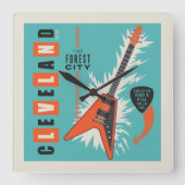 Cleveland Ohio | Elektrische gitaar Vierkante Klok (Voorkant)