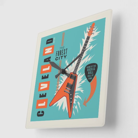 Cleveland Ohio | Elektrische gitaar Vierkante Klok (Hoek)