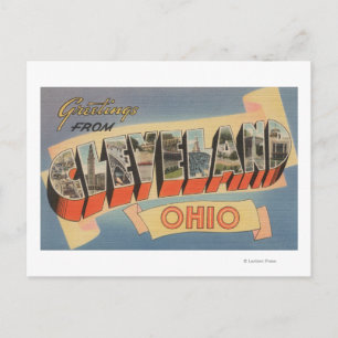 Cleveland, Ohio - Grote letterscènes Briefkaart